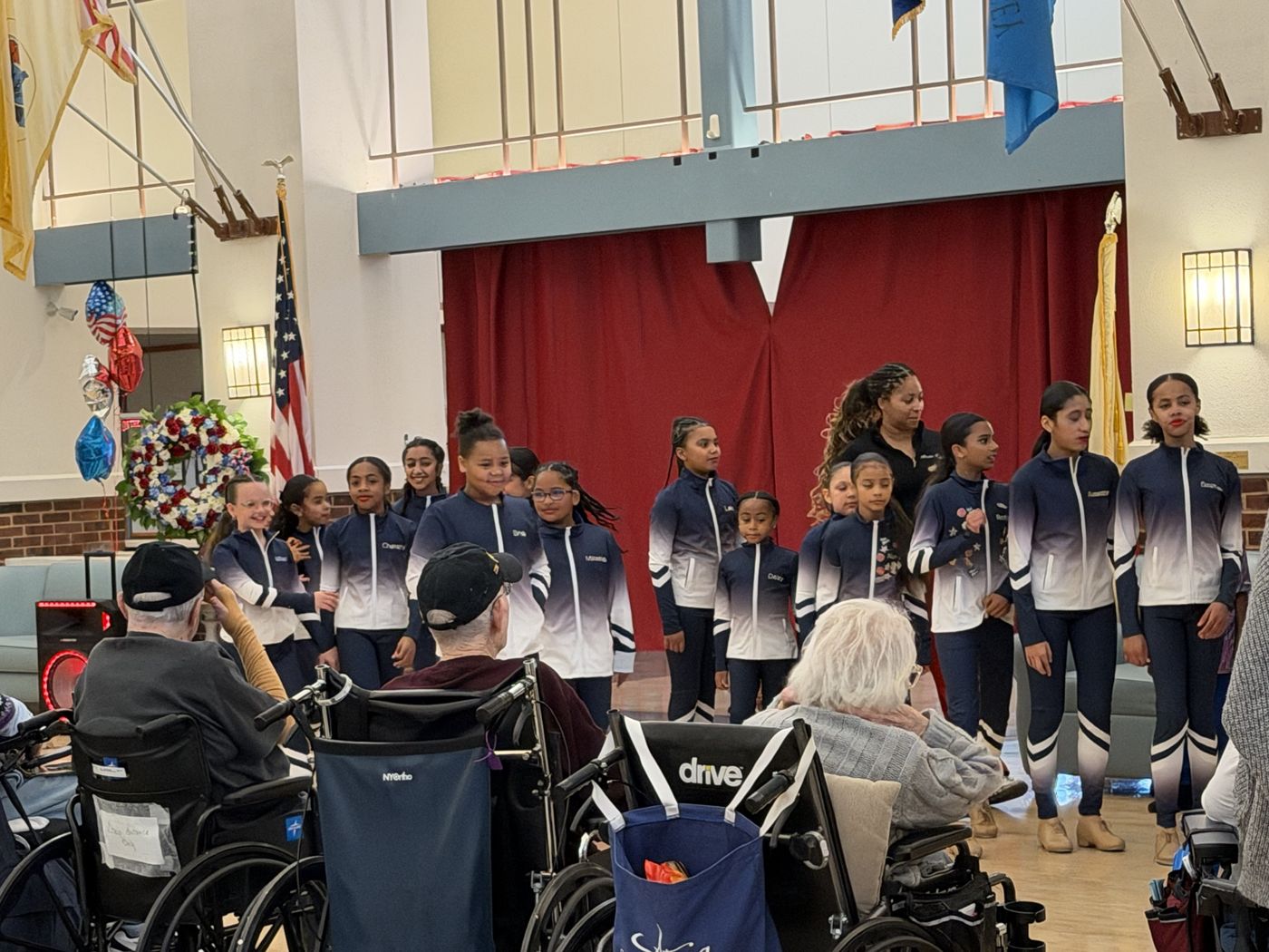 The company performing for veterans